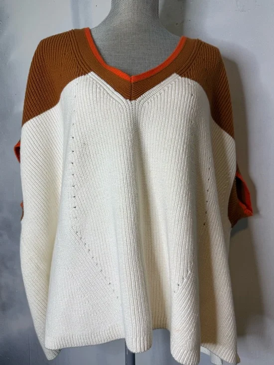 Anthropologie Maeve Rust Orange Ribbed Knit Sweater - Picture 3 of 5